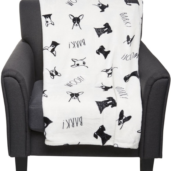 Rae Dunn Bedding Rae Dunn Woof Bark Dog Print Throw Blanket Poshmark